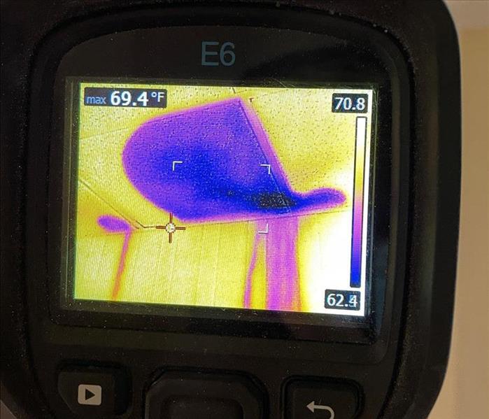 Thermal image of moisture 